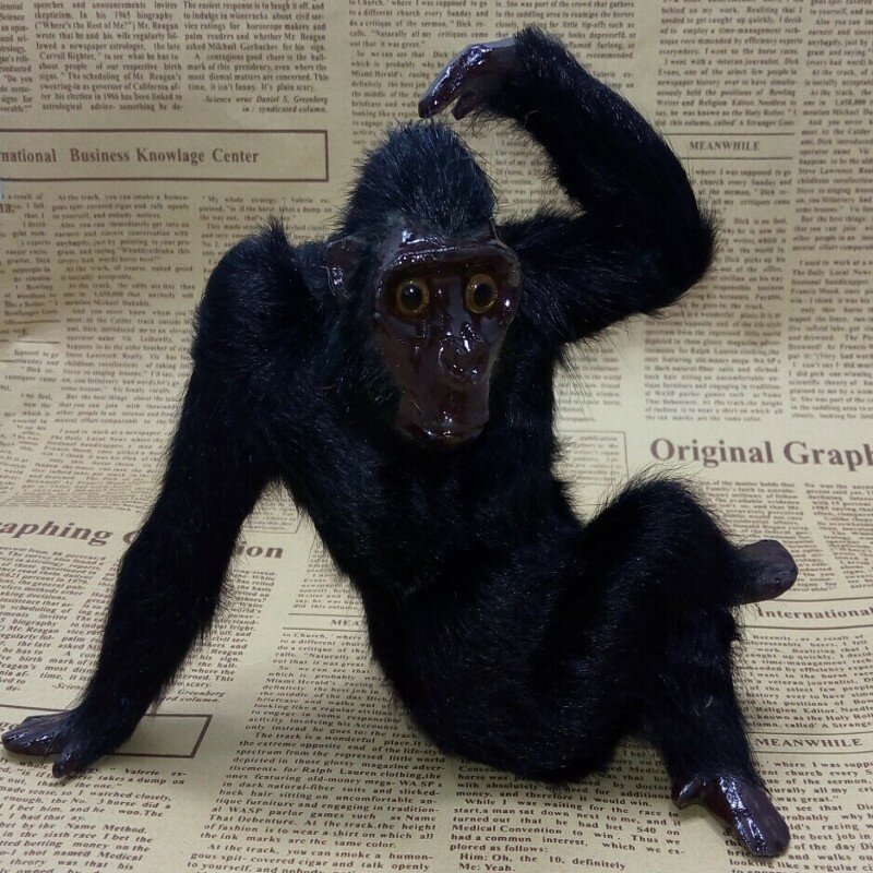 새로운 시뮬레이션 원숭이 장난감 폴리에틸렌 및 모피 사랑스러운 침팬지 모델 선물 약 20x15 cm y0341