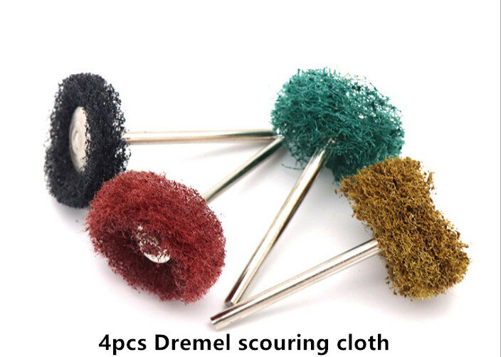 4pcs 3mm shank scouring pad mounted burr point  For Dremel Rotary tools Grinding Stone Wheel Head dremel accessories