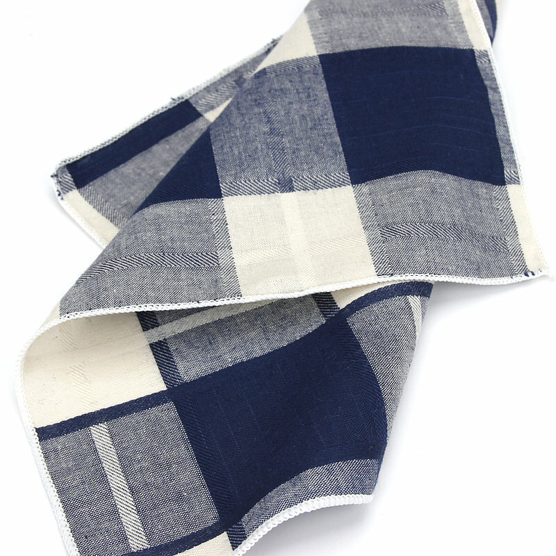 Hoge Kwaliteit mannen Hankerchief Sjaals Plaid Pak Zakdoeken 100% Katoenen Casual Mannen Vintage Pochet Zakdoeken