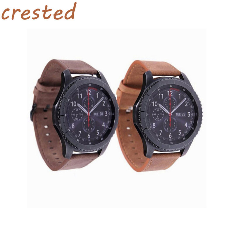 CRESTED Retro style Leather Watch strap Band for Samsung Gear S3 Frontier band For Gear S3 Classic Watchband 22mm bracelet