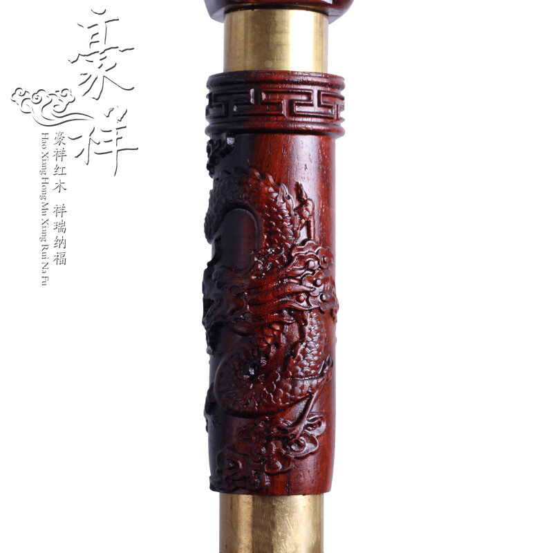 Laos red wood leading real wooden crutches elderly walking stick cane elderly high-grade mahogany He Shouli product