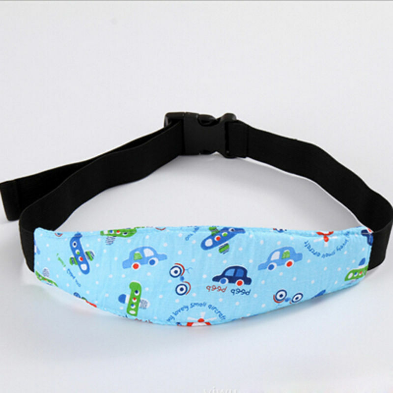 Pudcoco 보호 아기 머리 지원 홀더 귀여운 인쇄 편안한 수면 벨트 조정 가능한 안전 카시트 어린이 낮잠 보조 밴드 캐리어