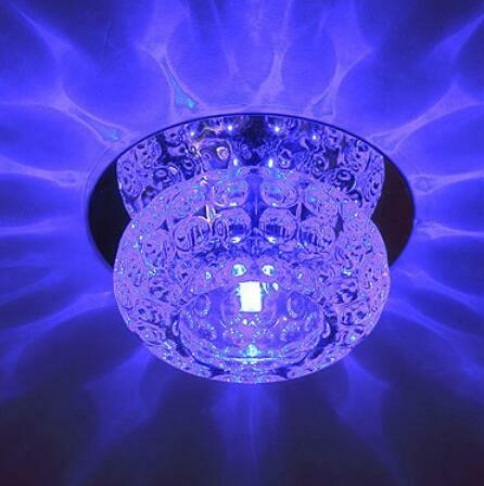 Plafonnier LED en cristal de 3/5W, éclairage d'allée, de couloir, de hall d'entrée, de salon