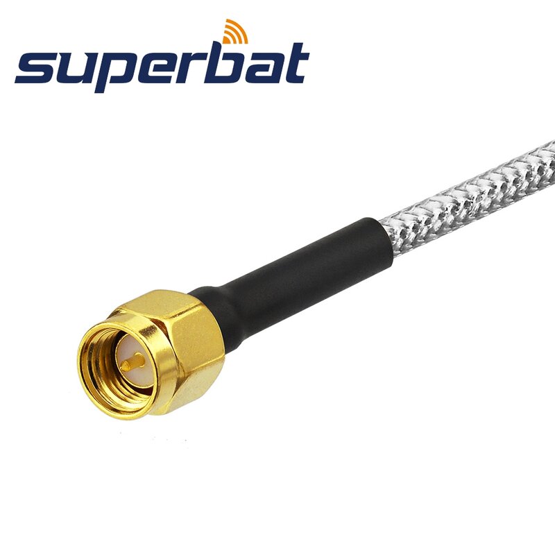 Cable alimentador de antena Superbat, ensamblaje de mampara hembra SMA a macho SMA semiflexible, 141 ", RG402, 15cm
