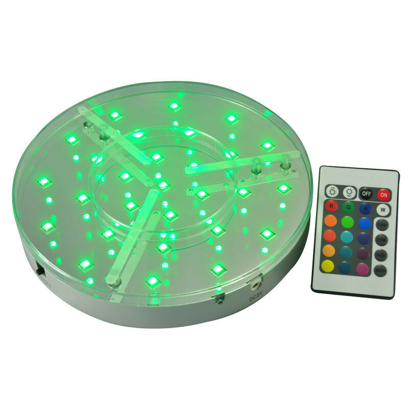 20pcs/lot 20CM Round Super Bright LED Under Vase Light Base with 28pcs RGB Multicolors LED Rechargeable Lithium Battery Operated