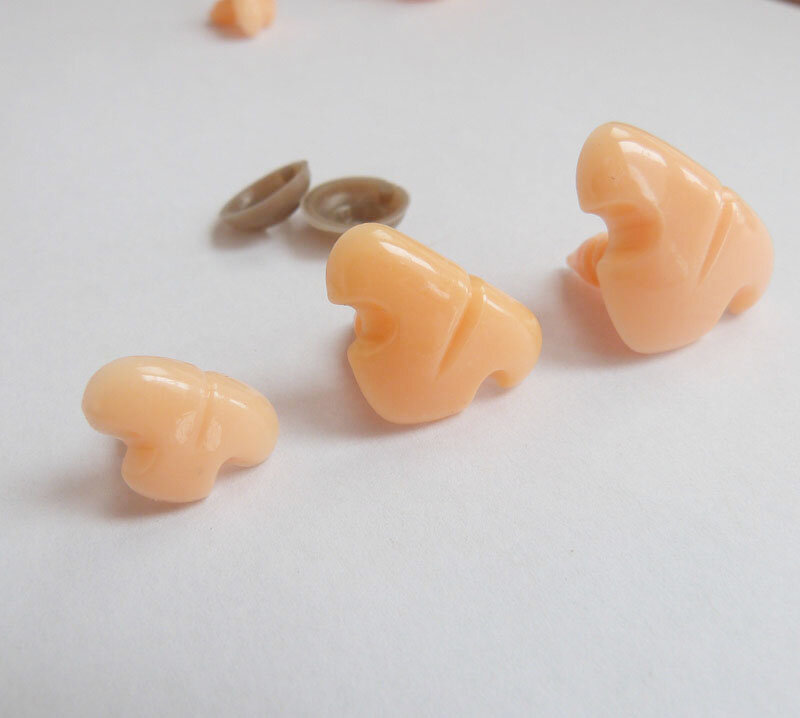 Nez de jouet animal en plastique avec rondelle douce pour la fabrication de poupées, 30 pièces/lot, 17x12mm, 15x24mm et 19x29mm