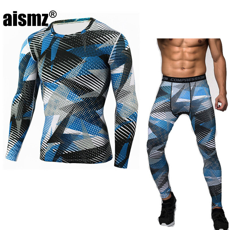 Высококачественное новое термобелье Aismz, мужские комплекты нижнего белья, компрессионное быстросохнущее термобелье, мужская одежда