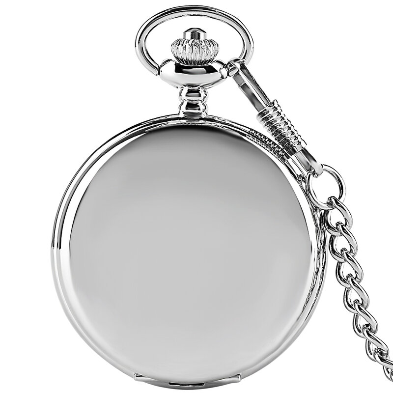 Montre de poche à quartz lisse pour hommes et femmes, argent, noir, or, collier, horloge, alliage métallique, pendentif avec porte-clés JONecklace, cadeaux