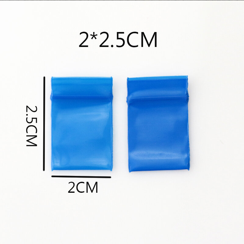 Mini sacolas de plástico zip-lock para presentes, acessório de joias e embalagens, 2x300 cm, azul