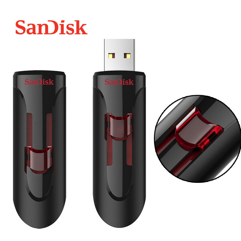 SanDisk-Unidade Flash USB 3.0, Memory Stick, Pen Drives, Flashdisk, Disco U, Dispositivo de Armazenamento para PC, CZ73, CZ48, CZ600, 128GB, 64GB, 32GB, 16GB