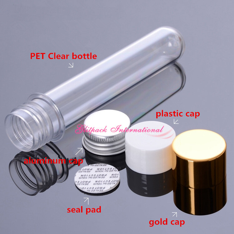 Tubo de plástico transparente forrado con tornillos, 30 piezas, 1,4 oz, oro/aluminio/plástico, 40ml