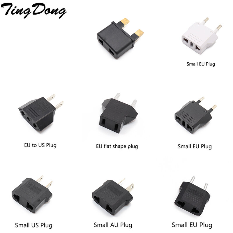 TingDong EU Plug Adapter AU Australian American US To EU Euro Travel Adapter Type C Electric Plug Converter Power Sockets Outlet