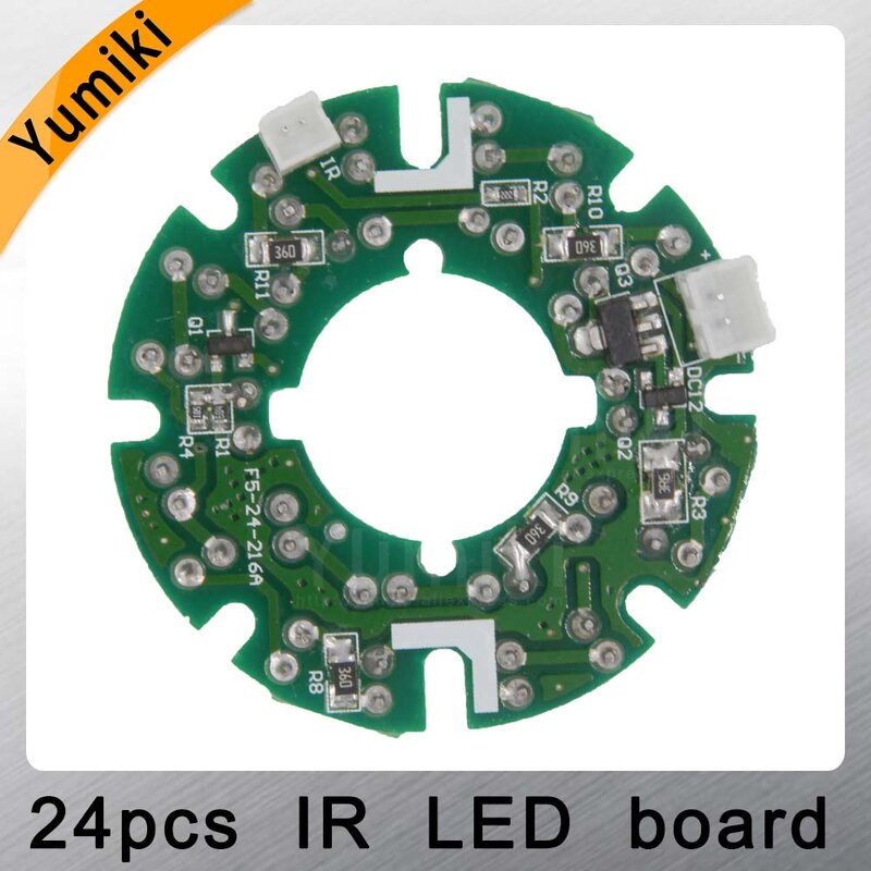 Yumiki-placa LED infrarroja 24x5 IR para cámaras CCTV, visión nocturna, diámetro 44mm