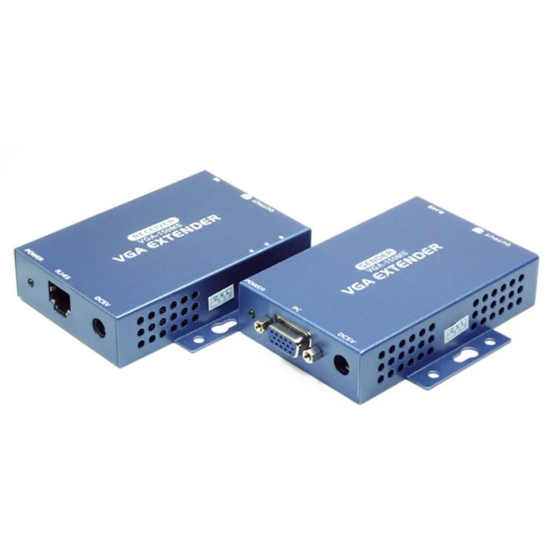 CKL-extensor de Audio VGA sobre Cat5e, 100/150/300 metros, con Cable de 1,5 m, Compatible con VGA, SVGA, XGA, SXGA y monitores multisincronización de Metal