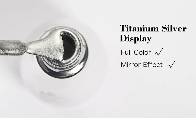 Hnm 8ml 반투명 반짝이 티타늄 실버 uv 젤 매니큐어 led 광택 보석 유리 하이브리드 손톱 아트 금속 옻칠 세트