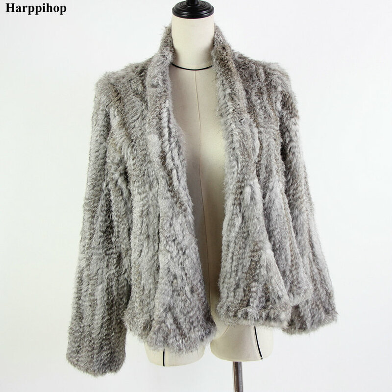 2021 Hot sale knitted rabbit fur jacket popuplar fashion fur jacket winter fur coat for women*harppihop