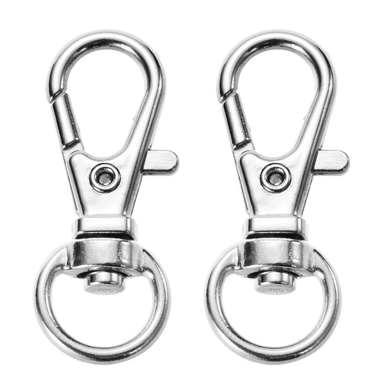 20pcs Stainless Steel Keychain Rotatable Keychains Swivel Lobster Clasp KeyChains Metal Key Chains For Bag Charm Accessories