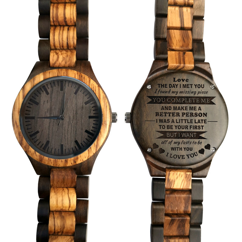 ENGRAVED WOODEN WATCH ENJOY THE RIDE AND NEVER FORGET YOUR WAY BACK HOME