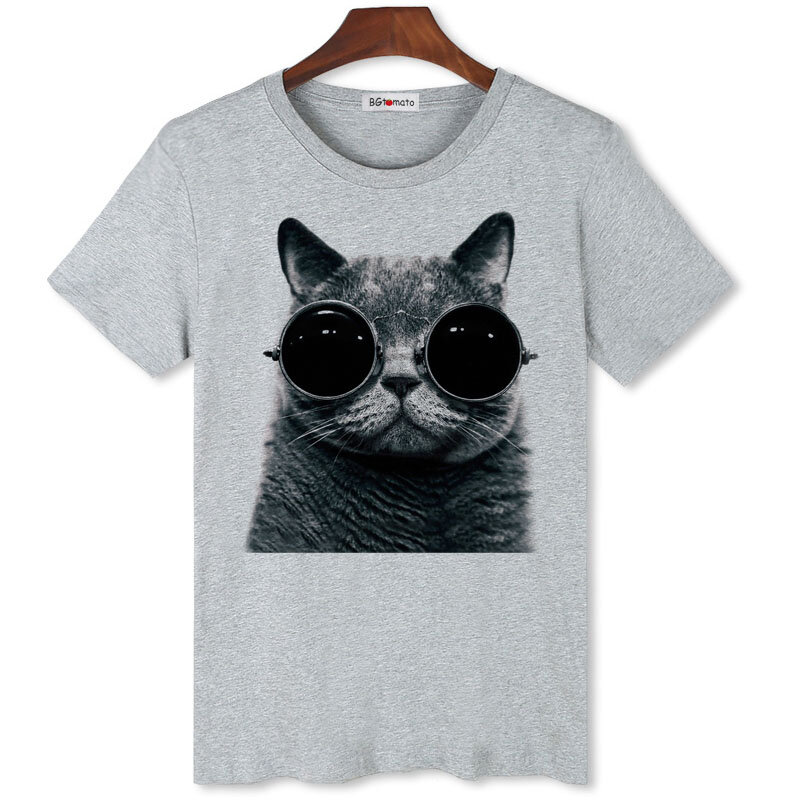 Суперкрутая футболка с рисунком, забавные Коты, летние рубашки, Мужская Совершенно новая футболка хорошего качества для мужчин