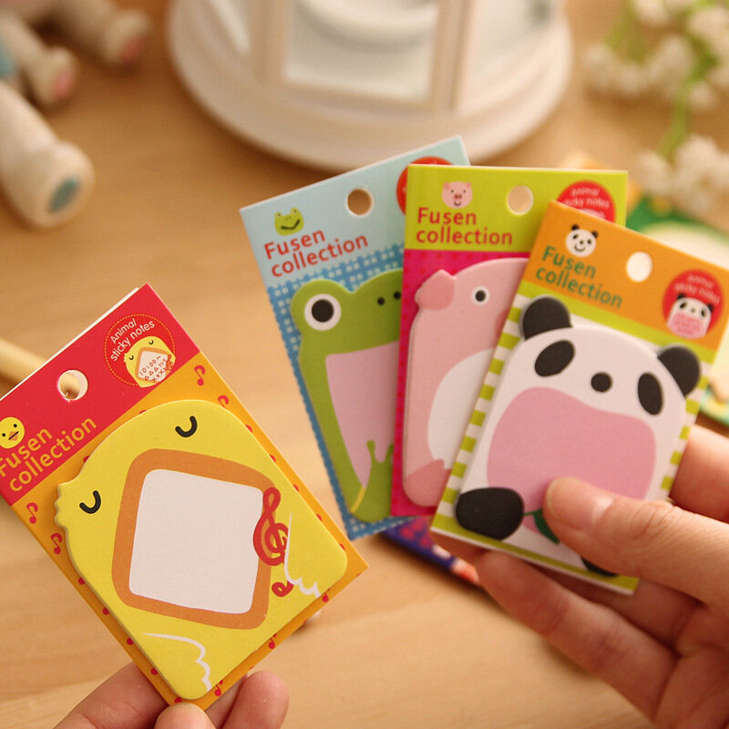 10packs/lot Cartoon Cute Zoo Animal Paradise Creative Korean Stationery Repeatedly Posted Sticky Notes