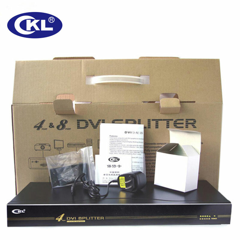 CKL Berkualitas Tinggi Hitam 1x4 4 Port DVI Splitter multi-fungsi Dukungan HDCP DDC DDC2 DDC2B 1920*1080 Rackmount Logam DVI-94E
