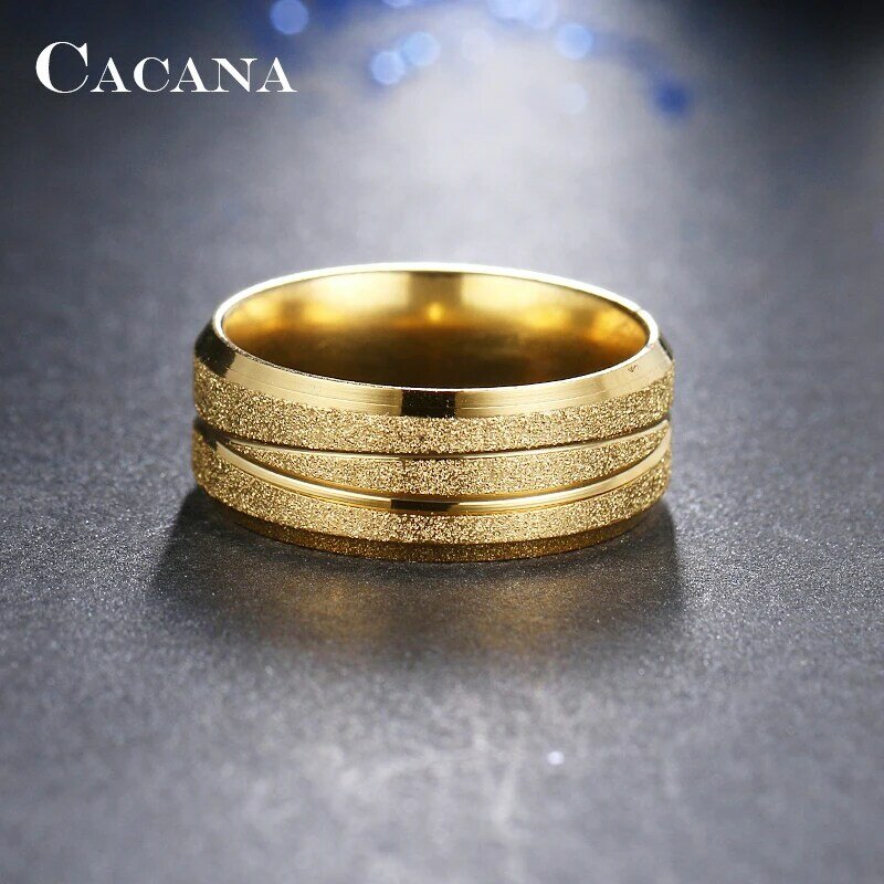 Cacana Rvs Ringen Voor Vrouwen Kruis Lijnen Mode-sieraden Groothandel Geen. R1