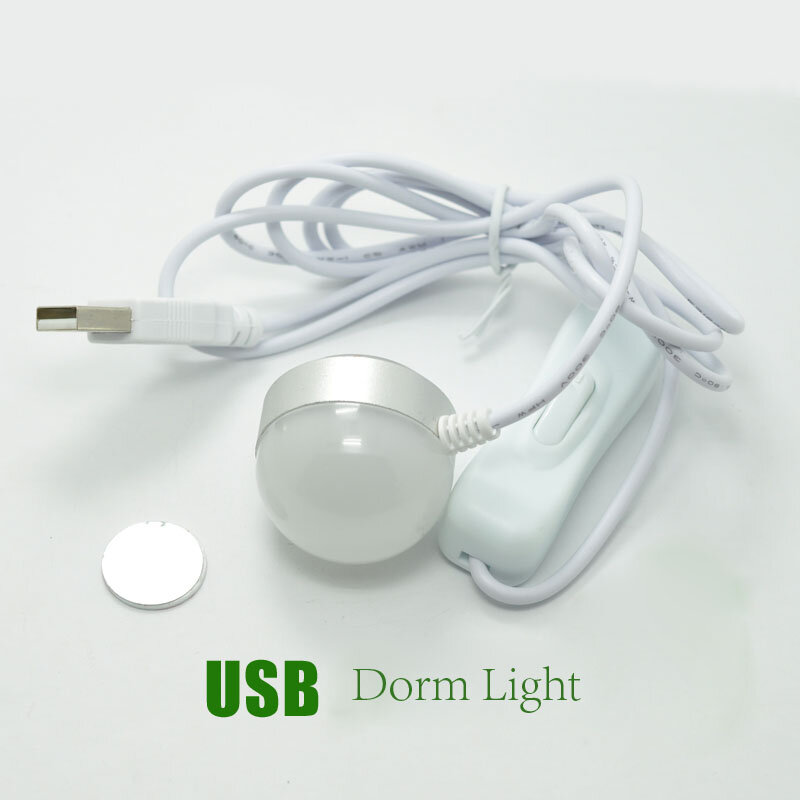 مصباح USB صغير بغطاء ، مصباح LED صغير 3 وات للطلاب الجامعيين ، مصباح ليلي بغطاء واحد ، مصدر طاقة microsoft 5V1A