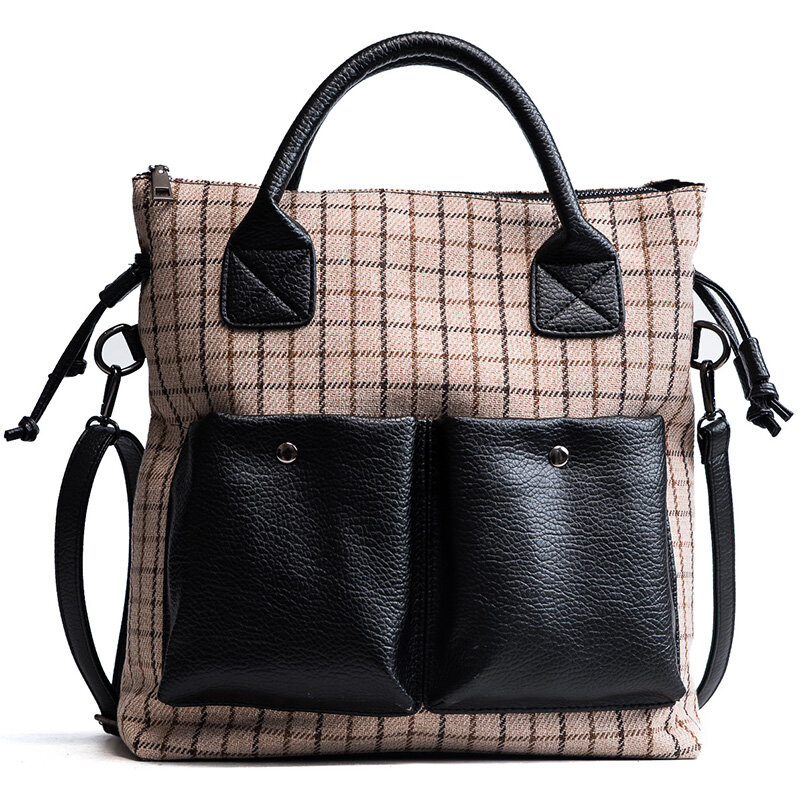 Annmouler-Bolso de mano de gran capacidad para mujer, bolso de hombro de retazos de leopardo, bolso de mano de alta calidad, bolso cruzado de moda
