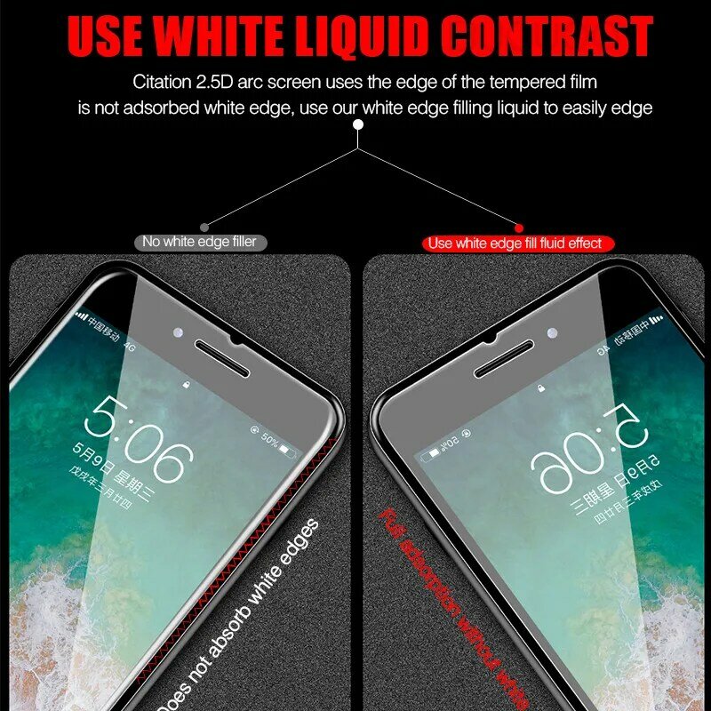 Полное покрытие стекло на iPhone X XS Max XR закаленное стекло для iPhone 7 8 6 6s Plus 5 5S SE 11 Pro защита экрана