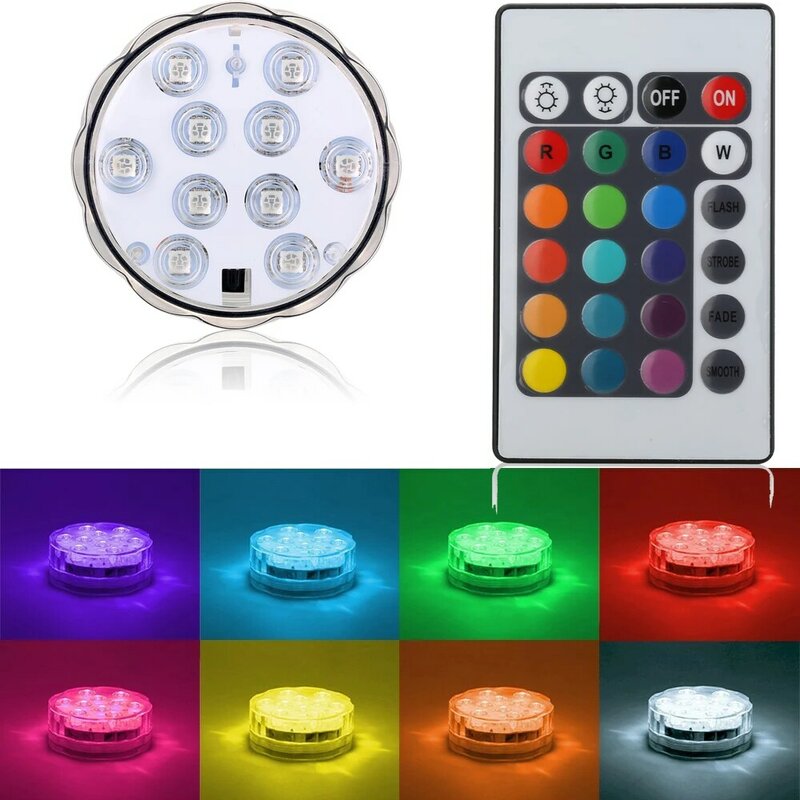 1 * LED 여러 가지 빛깔의 잠수정 방수 웨딩 파티 장식 꽃 Vaes 기본 빛 물 담 뱃 대 램프 + 꽃병 램프 아래 원격