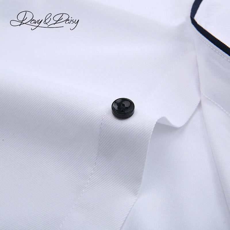 DAVYDAISY-Chemise d'affaires à manches longues en sergé pour hommes, chemises provoqué de marque, offre spéciale, haute qualité, solide, décontracté, formel, DS085