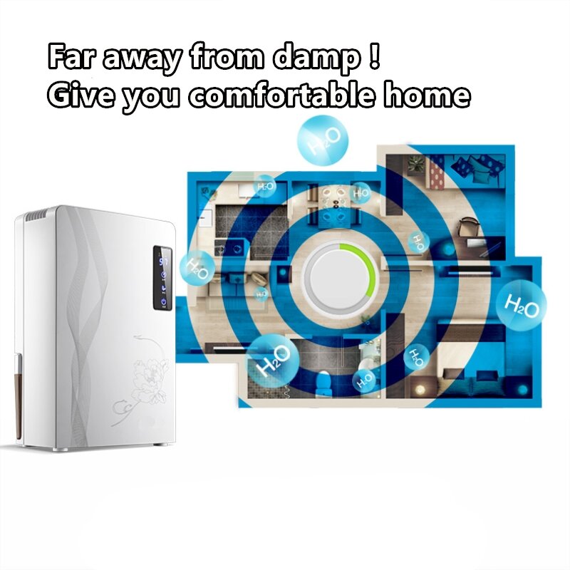 インテリジェント加湿器タッチスクリーンタイマー24時間の空気乾燥機吸湿性吸収性継続的排水スマート家庭