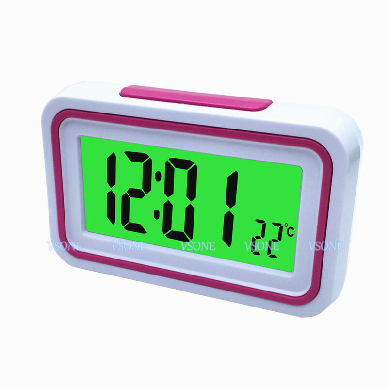 Reloj despertador Digital LCD, dispositivo con termómetro, iluminado en la parte trasera, para ciego o baja visión, 4 colores