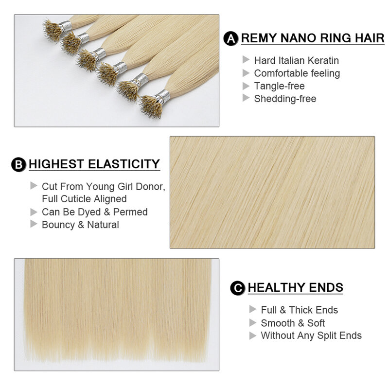 Волшебные волосы Remy 0,5 г/нитка 12/14 дюйма, настоящие нано-кольца Remy, накладные человеческие волосы, шелковистые прямые волосы с микробусинами в капсулах