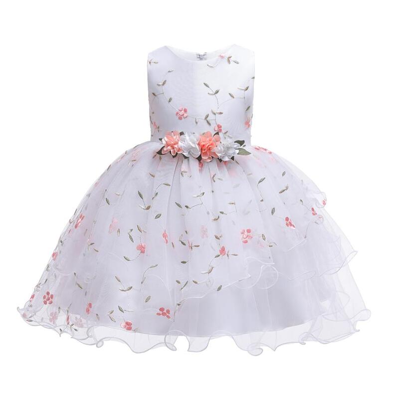 2019 nuevo de Navidad niñas princesa fiesta vestidos para fiesta de moda bebé rosa Tutu vestido de las niñas vestido de boda Vestido de niños