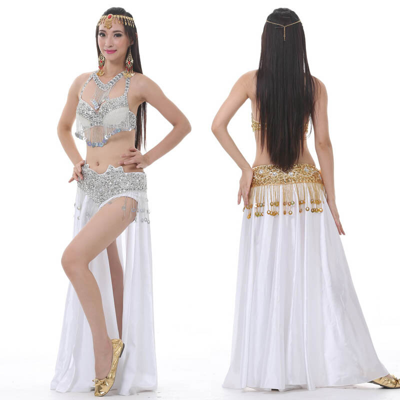 2021 New Performance Dancewear Bellydance Clothes Outfit C/D Cup Split Skirt Professional Women Egyptian Belly Dance Costume Set