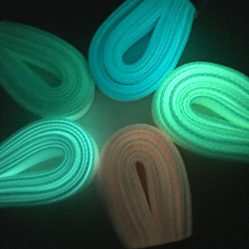 Lacets fluorescents pour chaussures de sport, 1 paire, 80-100cm, fluorescents, lumineux, brille dans la nuit, chaussures d'athlétisme, réfléchissants