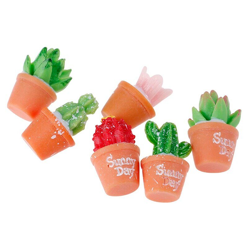 マイクロランドスケープ樹脂サボテンの園芸用盆栽の小さな装飾品のおもちゃ,5個