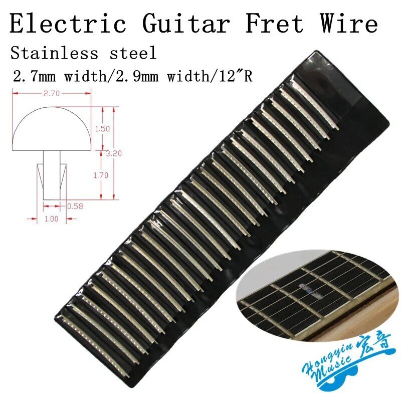 24pcs tastiera Fret Fret Wire per chitarra elettrica nichel silve acciaio inossidabile 2.4MM 2.7mm 2.9MM accessori per materiali di riparazione