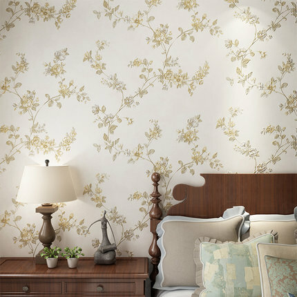 Papel tapiz de estilo americano para dormitorio, fondo de sala de estar, rollo de papel de pared no tejido 3D para jardín