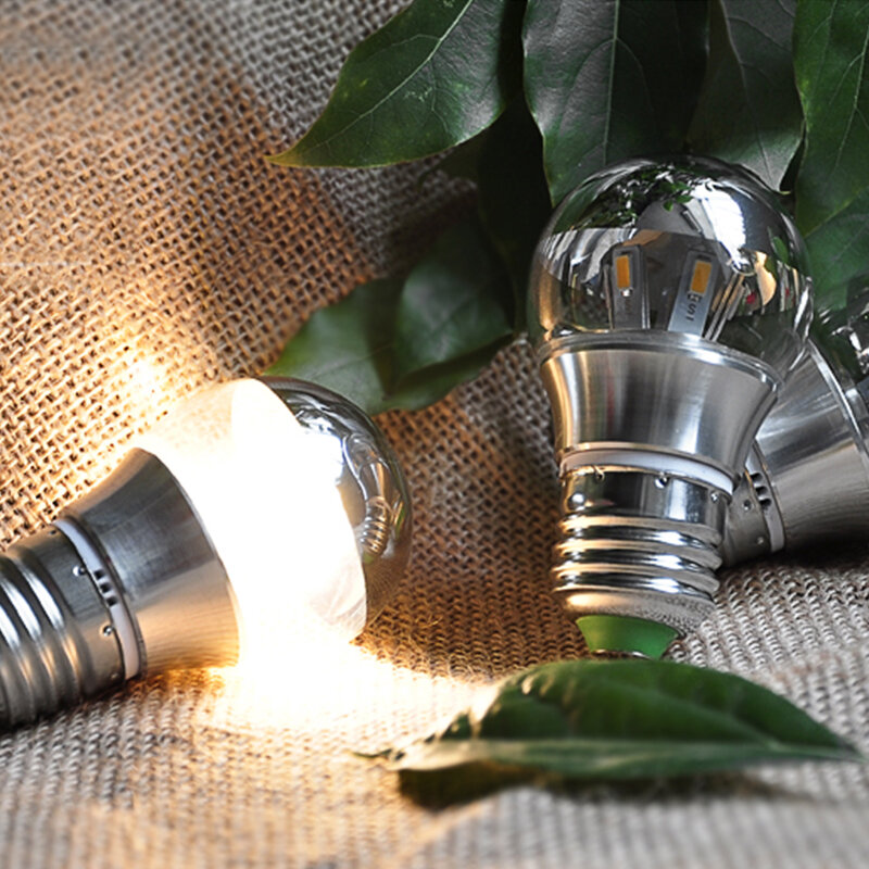 DONWEI LED لمبة E27 E14 LED مصباح 5 واط 7 واط توفير الطاقة نصف الفضة ظلال مصباح ليد لمبة 220 فولت 110 فولت الباردة/الدافئة الأبيض