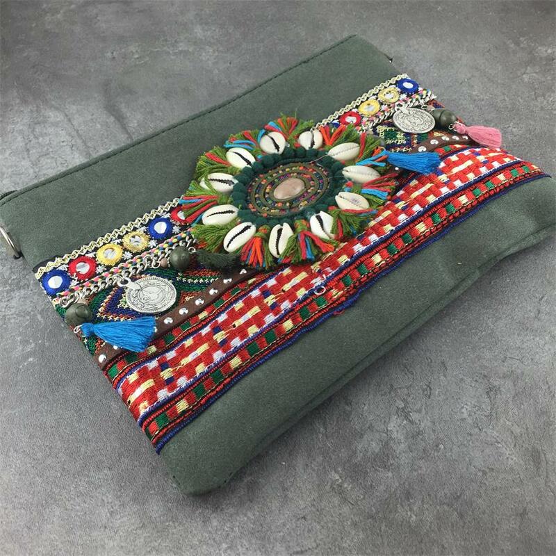 Bolso de cubo con cordón Vintage para mujer, bolso de mano hecho a mano con flecos y borlas, bandolera de hombro, estilo bohemio