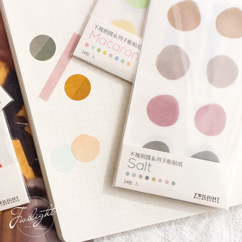 1 pacote morandi círculo irregular série washi papel adesivos scrapbooking decoração material cor adesivo
