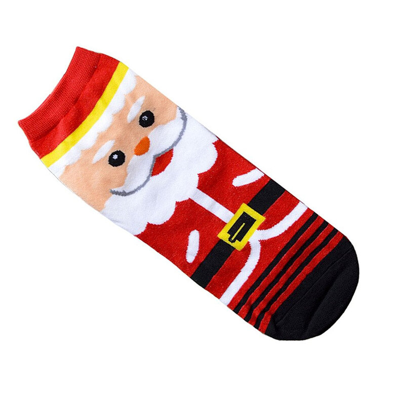 1 คู่หญิงสาวคริสต์มาส 3D Santa Claus รูปแบบผ้าฝ้ายถุงเท้าผู้ถือของขวัญ