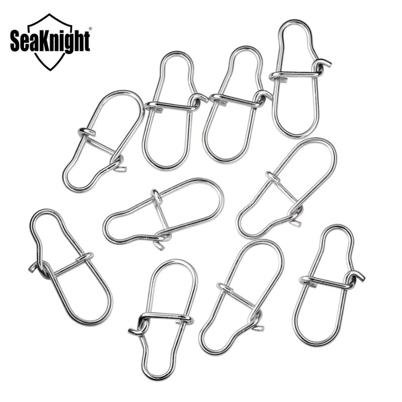 SeaKnight 50PC Stainless Steel Fishing Connector 0# 1# 2# Fishing Accessory Strong Drag 27 38 45KG 13 15 17mm Fishing Tool Snap