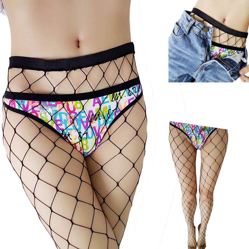 Spring SEXY Women High Waist Stocking Fishnet Club Party Tights Panty Knitting Net Pantyhose Trouser Mesh Lingerie TT016 1pcs