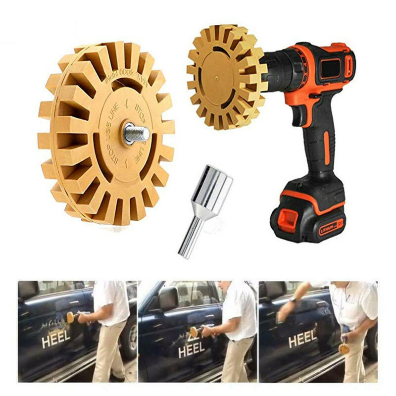 4 Inch 100mm Power Drill Adapter Decal Removal Anti Scratch Practical Pinstripe Quick Eraser Wheel Rubber Effective Smooth Auto
