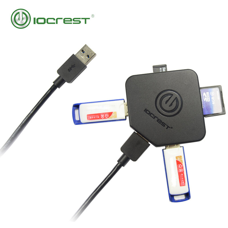 IOCREST Slim 2 Port USB 3.0 Hub z SD czytnik kart MicroSD powolny magazynie