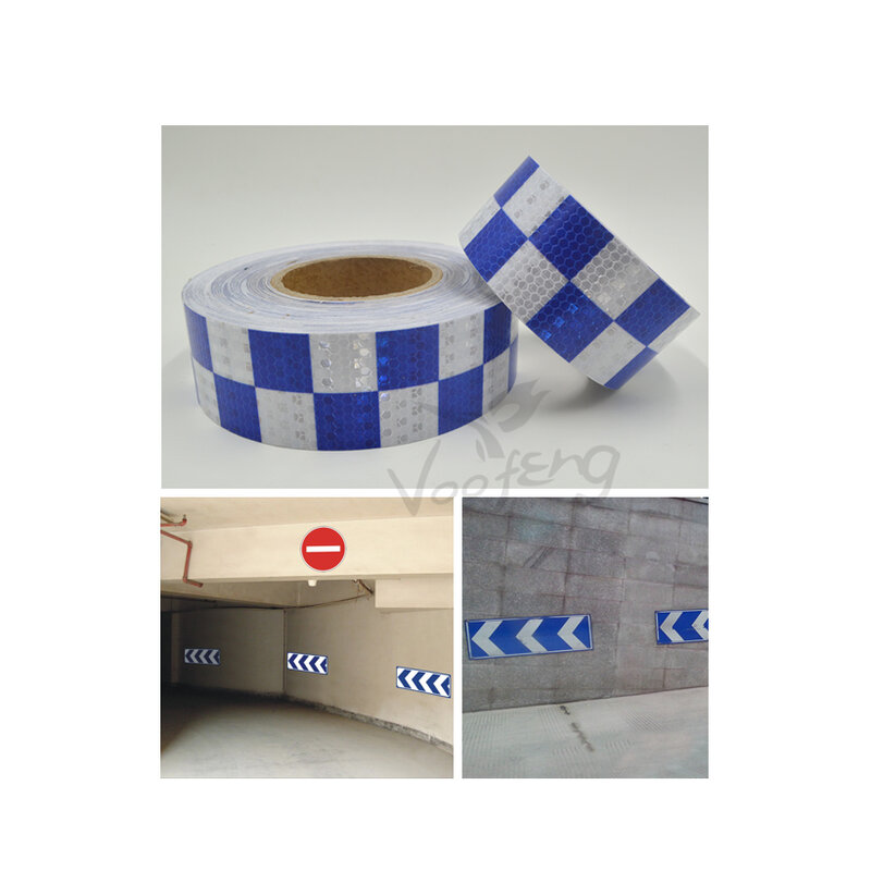 Roadstar-Ruban carré auto-adhésif pour documents, 5cm x 10m, bleu brillant blanc, bande d'iode coulée pour voiture et moto