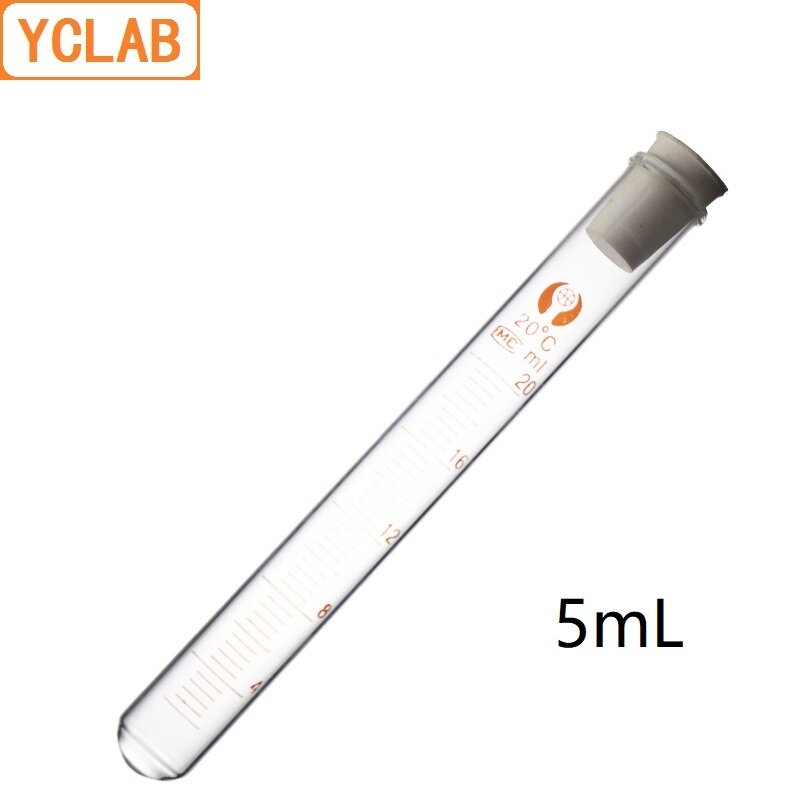 YCLAB 5 ml Reageerbuis Glas met Afstuderen Rubber of Silicagel Stopper Hoge Temperatuur Zuur Alkali Weerstand